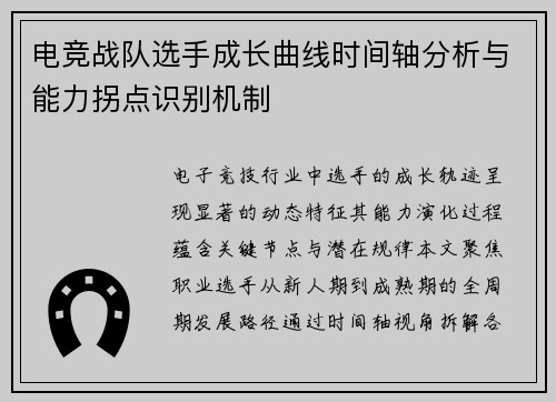 电竞战队选手成长曲线时间轴分析与能力拐点识别机制